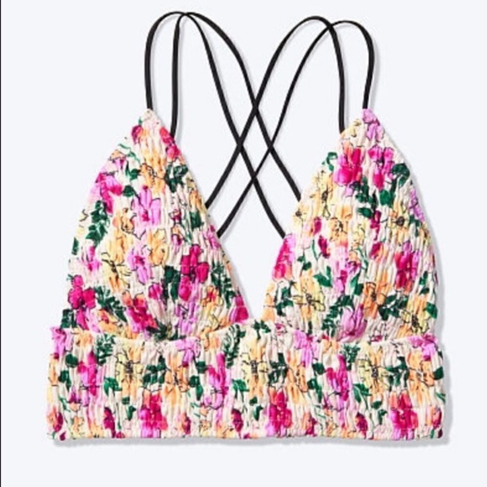 NWT PINK Victoria’s Secret Smocked Triangle Bra